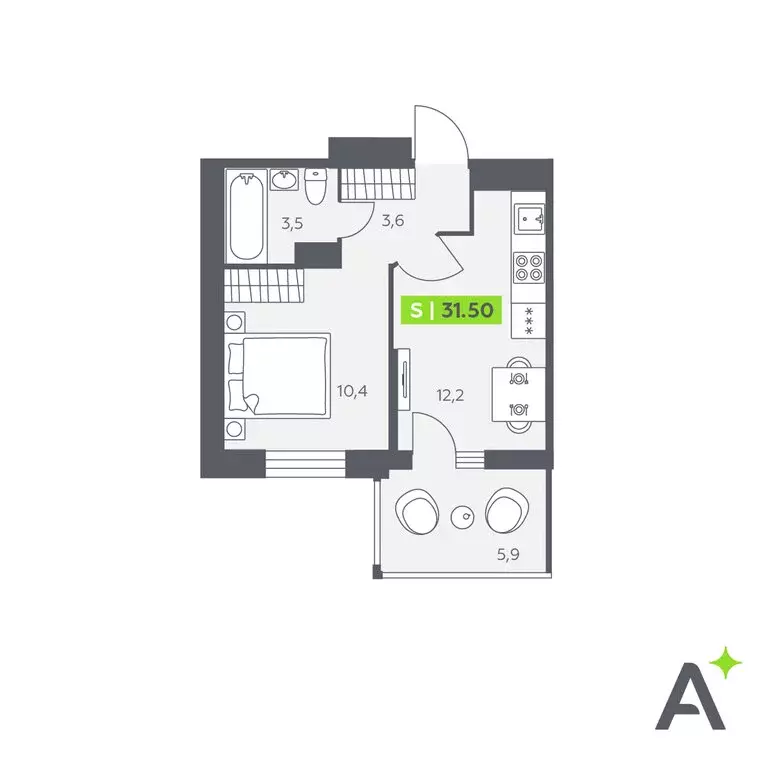 1-комнатная квартира: Заневское городское поселение, Кудрово, ... - Фото 1