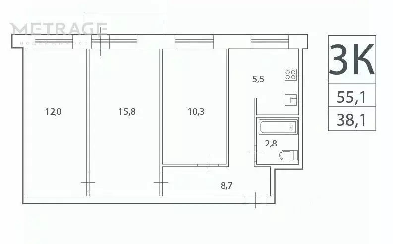 3-к кв. Новосибирская область, Новосибирск ул. Римского-Корсакова, 1 ... - Фото 1