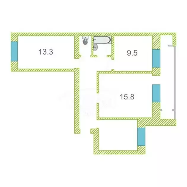 3-комнатная квартира: Тюмень, улица Седова, 19 (60.9 м) - Фото 2