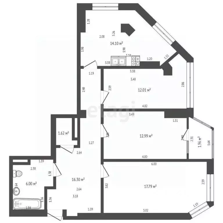 3-к кв. севастополь ул. александра маринеско, 1бк2 (80.0 м) - Фото 1