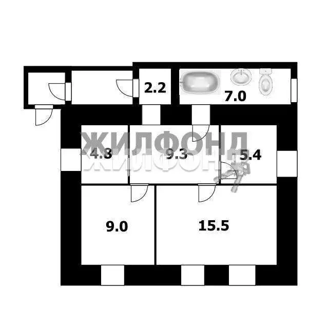 Дом в Новосибирск, Гурьевская улица (70 м) - Фото 1