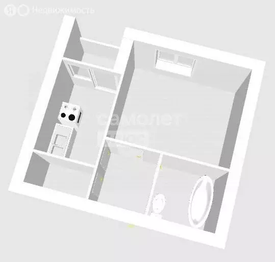 1-комнатная квартира: Октябрьский, проспект Ленина, 69 (29.1 м) - Фото 1