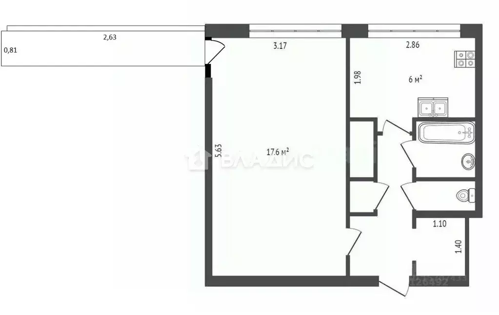 1-к кв. Санкт-Петербург Поэтический бул., 9 (32.9 м) - Фото 2
