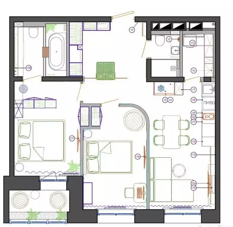 2-к кв. Иркутская область, Иркутск ул. Юрия Левитанского, 16/1 (72.0 ... - Фото 2