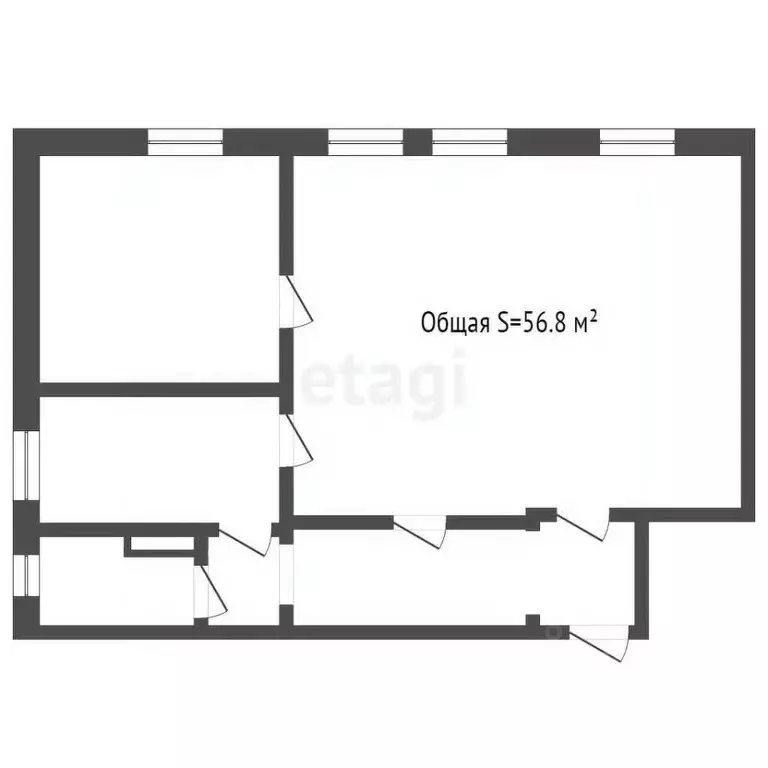 2-к кв. Кемеровская область, Кемерово пер. 1-й Тульский, 2 (56.8 м) - Фото 2