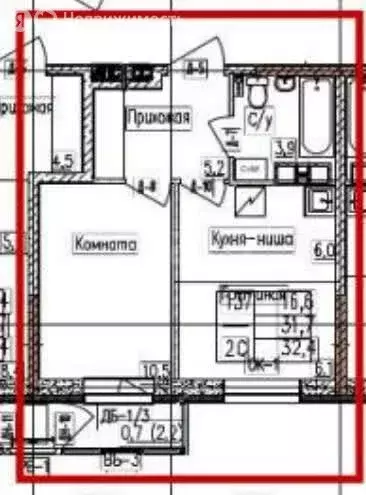 2-комнатная квартира: Пермь, Белозёрская улица, 30А (32.4 м) - Фото 1