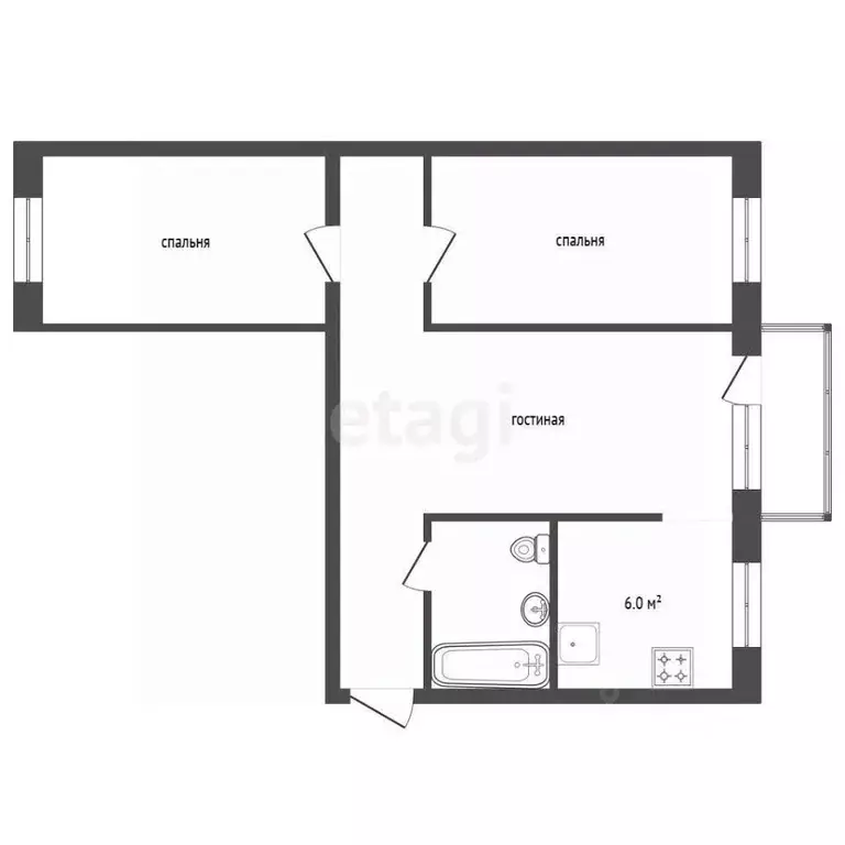 3-к кв. Оренбургская область, Оренбург Туркестанская ул., 4А (56.4 м) - Фото 1
