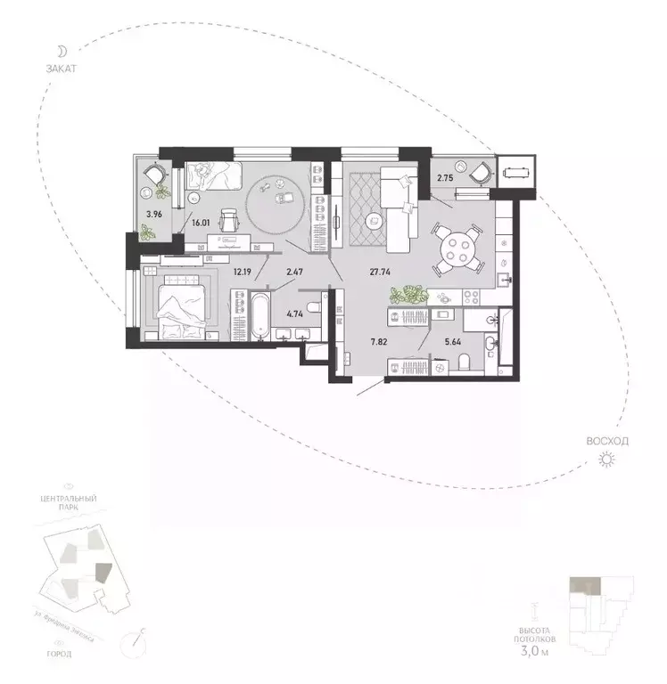 2-к кв. Тульская область, Тула ул. Фридриха Энгельса, 70А (83.32 м) - Фото 0