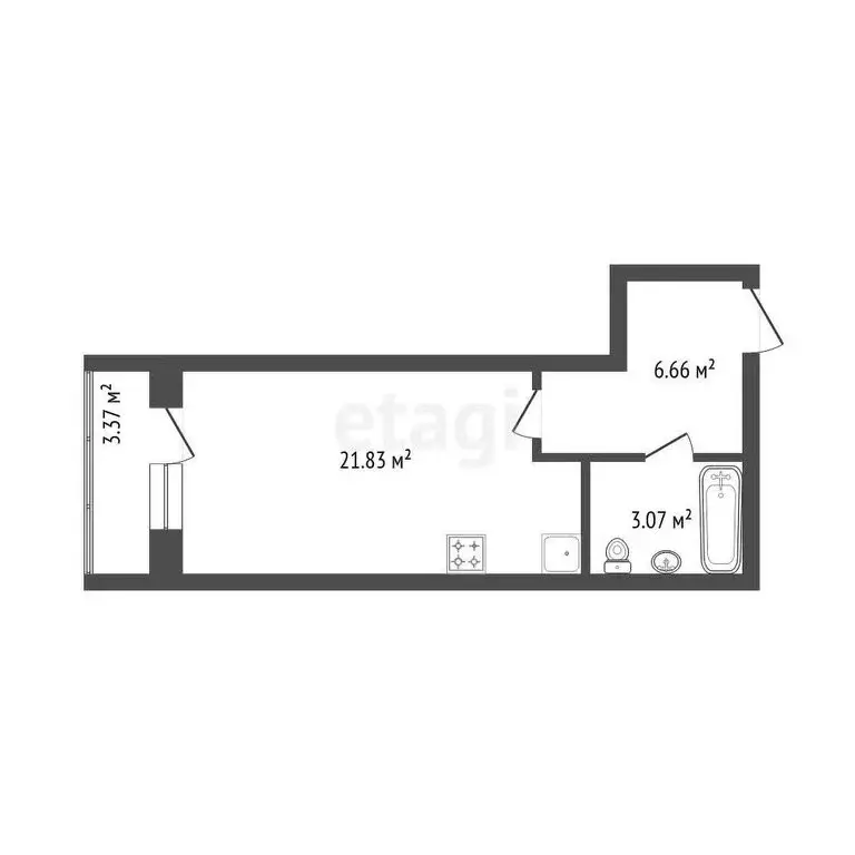 Квартира-студия: Красноярск, Прибойная улица, 37с7 (35.5 м) - Фото 0