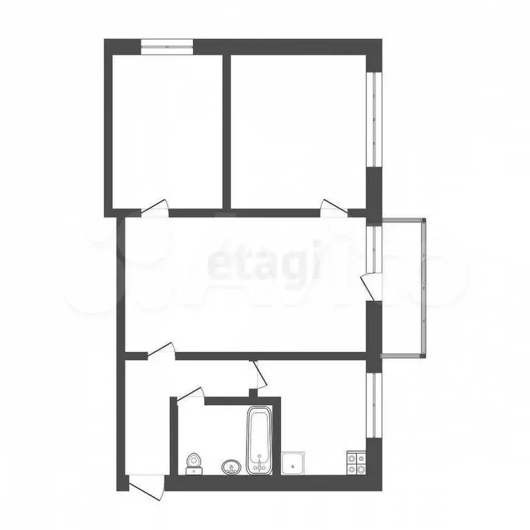 3-к. квартира, 47,8 м, 3/5 эт. - Фото 0