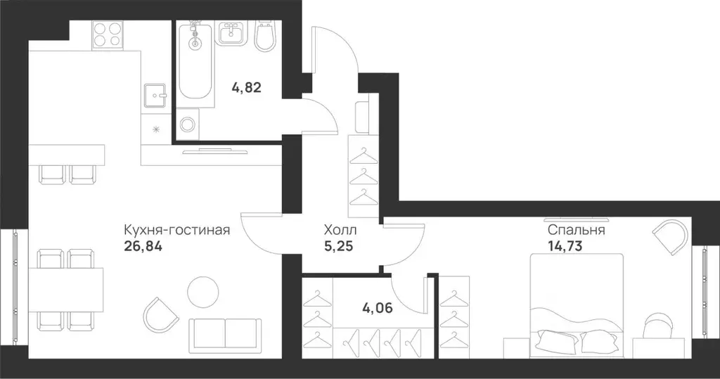 1-к кв. Тульская область, Тула Новая Тула мкр,  (55.7 м) - Фото 0