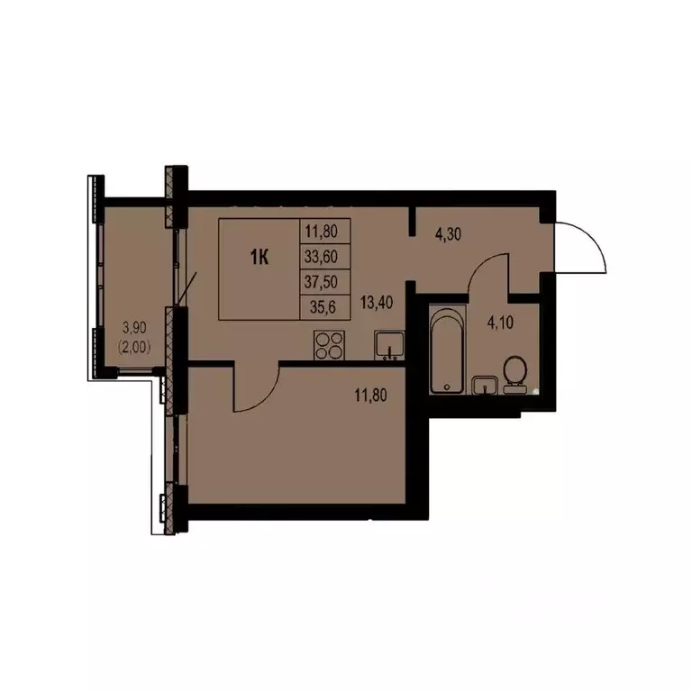 1-к кв. Новосибирская область, Новосибирск Авиастроителей мкр,  (35.6 ... - Фото 1