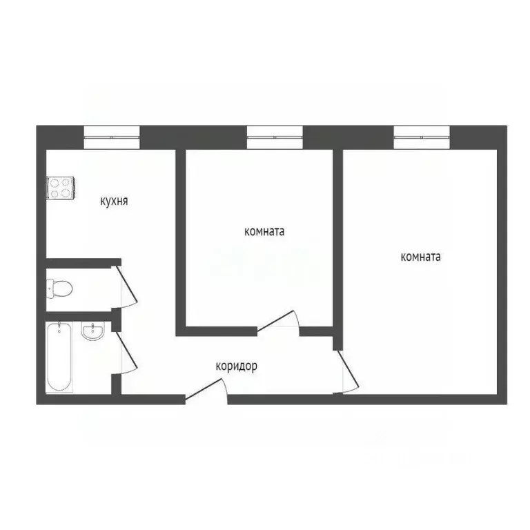 2-к кв. Курганская область, Курган Чернореченская ул., 109А (50.0 м) - Фото 2