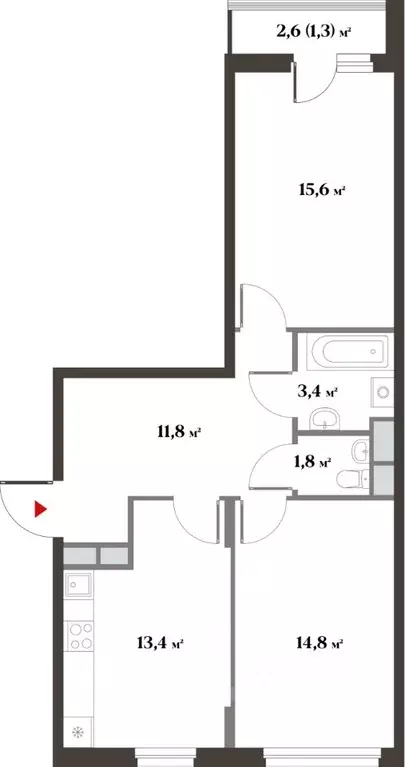 2-к кв. Московская область, Красногорск Опалиха мкр, аллея Золотая, 1 ... - Фото 1