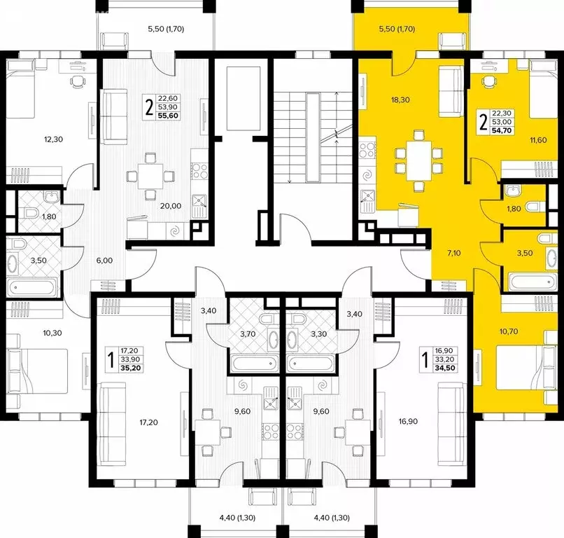 2-комнатная квартира: Сукко, жилой комплекс Кипарис (54.7 м) - Фото 2