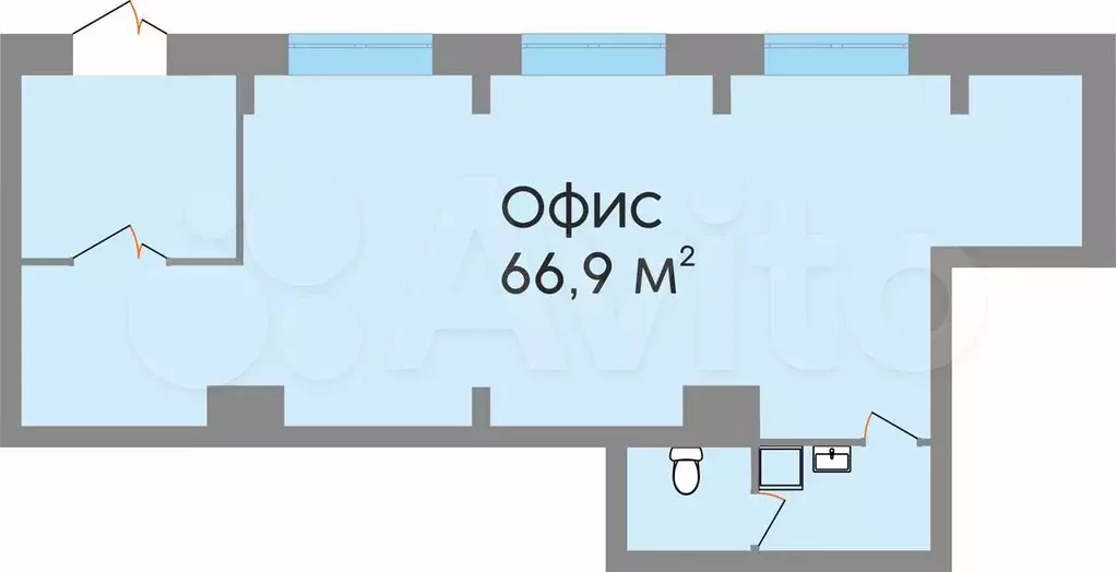 Офис, 66.9 м - Фото 0