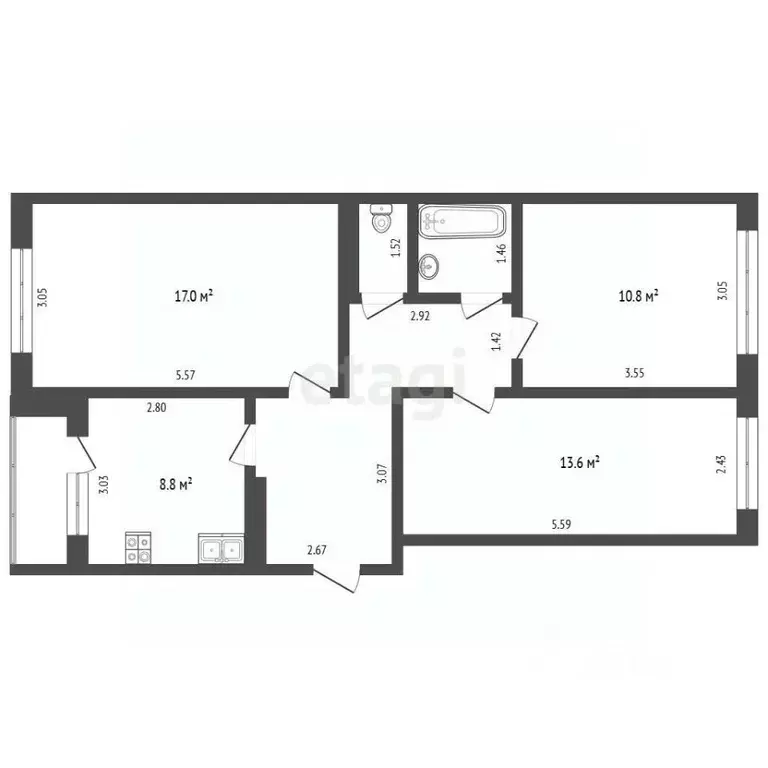 3-к кв. Чувашия, Чебоксары ул. 324-й Стрелковой Дивизии, 9 (65.7 м) - Фото 2