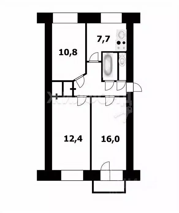 3-к кв. Новосибирская область, Новосибирск ул. Доватора, 35/1 (58.8 м) - Фото 0