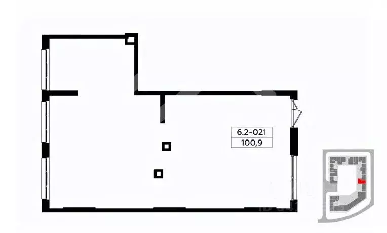 Торговая площадь в Москва № 160 кв-л, 1Вк8 (101 м) - Фото 2
