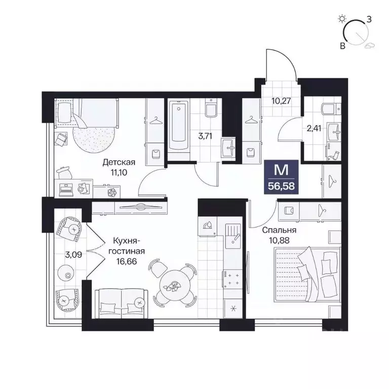 2-к кв. Волгоградская область, Волгоград просп. Имени В.И. Ленина, 59Г ... - Фото 1