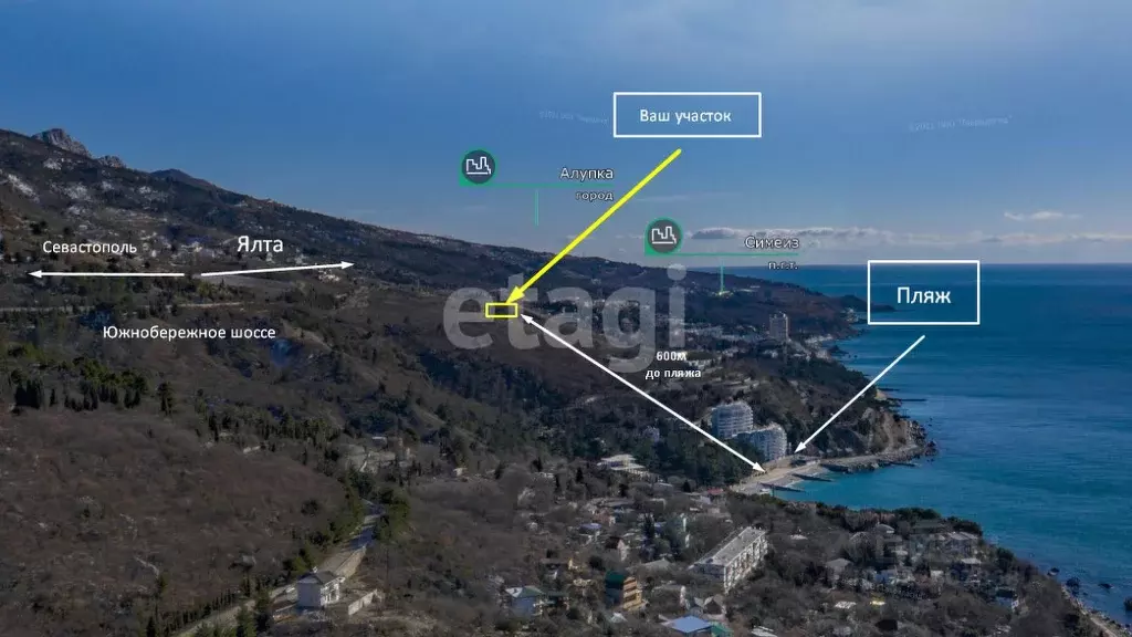 Участок в Крым, Ялта муниципальный округ, Парковое пгт  (5.0 сот.) - Фото 2