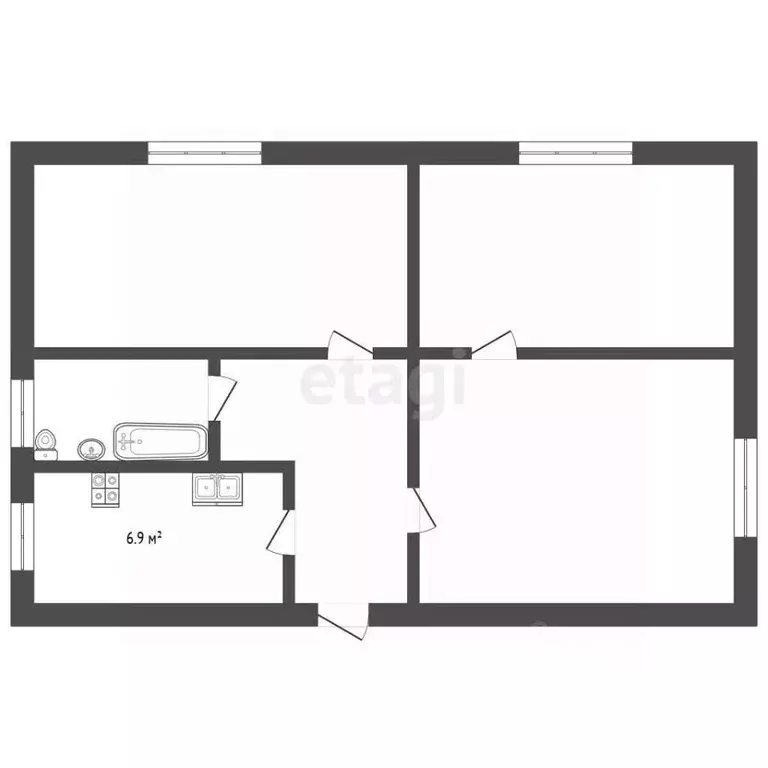 3-к кв. Вологодская область, Великий Устюг ул. Неводчикова, 55 (53.6 ... - Фото 2