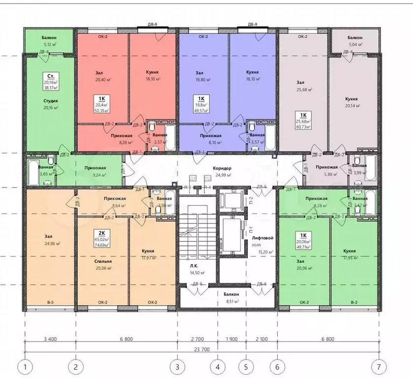 Квартира-студия, 37,6 м, 3/9 эт. - Фото 1
