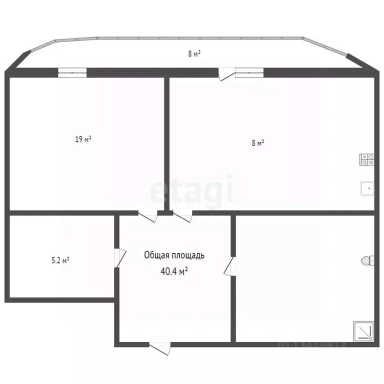 2-к кв. Брянская область, Брянск Красноармейская ул., 115 (40.4 м) - Фото 1