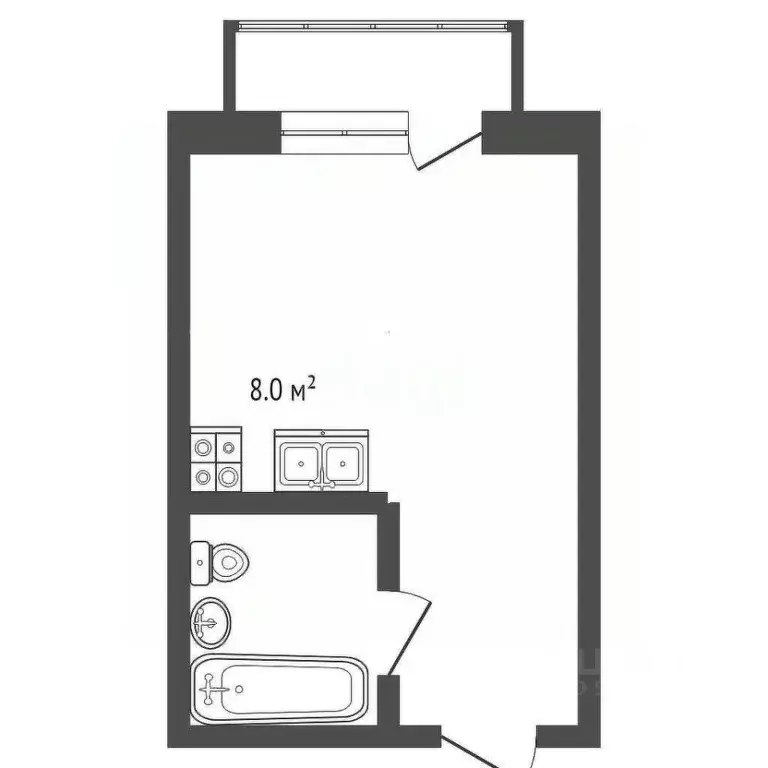 Студия Ростовская область, Ростов-на-Дону ул. Шаповалова, 1Гс1 (26.8 ... - Фото 1