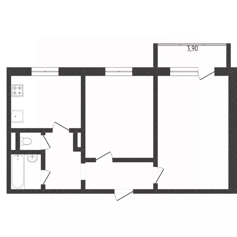 2-к кв. Омская область, Омск ул. 33-я Северная, 122 (52.5 м) - Фото 1