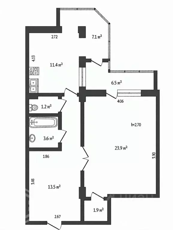 2-к кв. Крым, Ялта ул. Красноармейская, 40 (70.0 м) - Фото 2