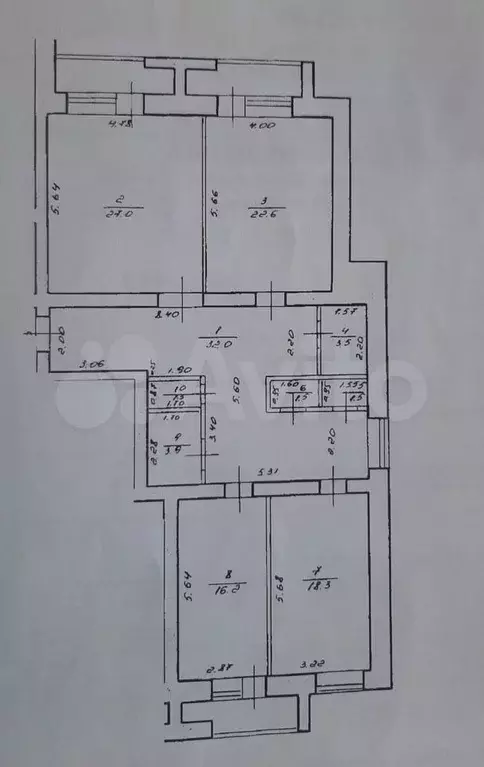 3-к. квартира, 134 м, 4/5 эт. - Фото 0