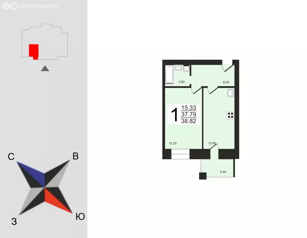 1-комнатная квартира: Владимир, улица Лакина, 2Г (39.2 м) - Фото 0