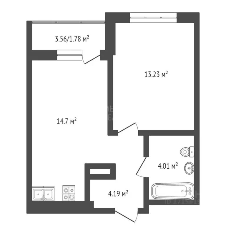1-к кв. Тюменская область, Тюменский муниципальный округ, д. Патрушева ... - Фото 2