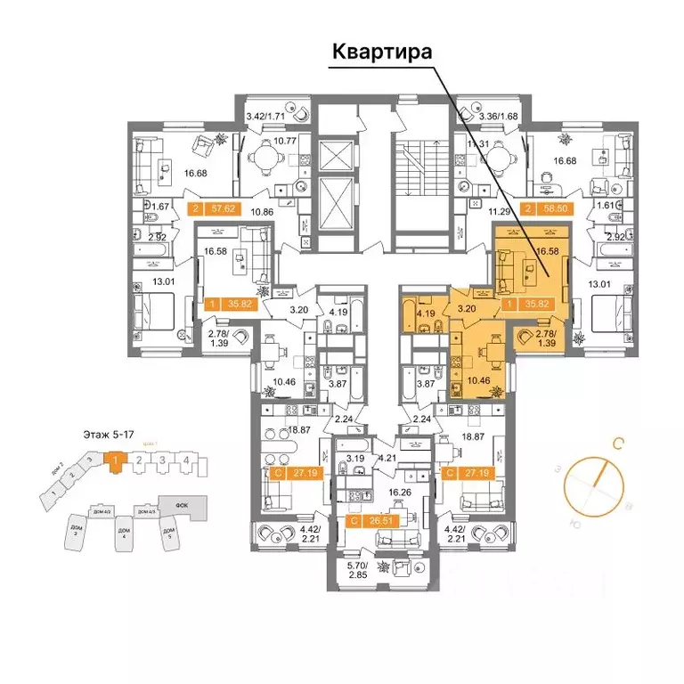 1-к кв. Московская область, Химки Планерный квартал жилой комплекс ... - Фото 2