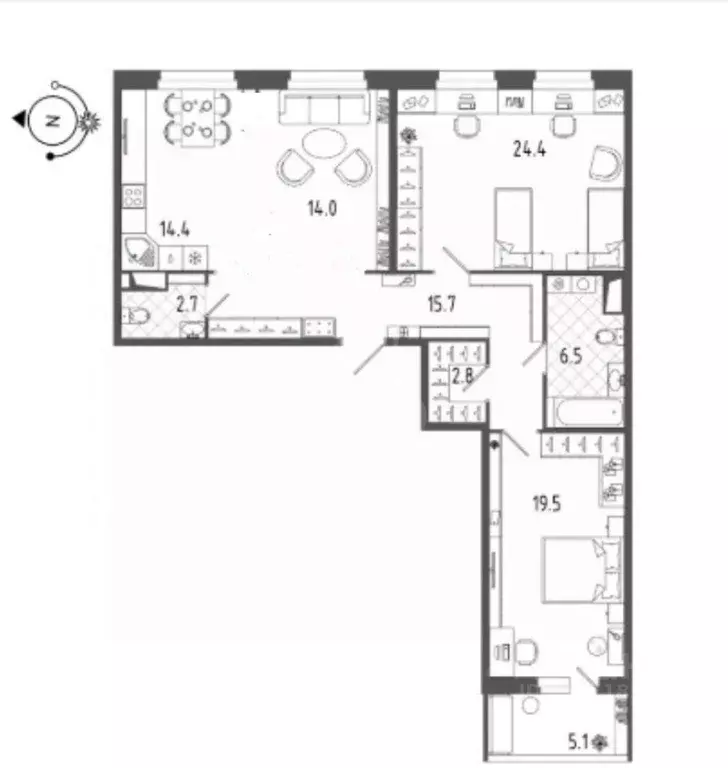 2-к кв. Санкт-Петербург ул. Парфеновская, 17 (103.0 м) - Фото 2