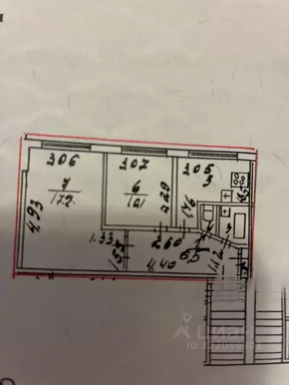2-к кв. Санкт-Петербург ул. Шотмана, 6К1 (44.0 м) - Фото 2