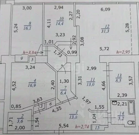 5-к кв. Коми, Сыктывкар ул. Ленина, 41 (132.0 м) - Фото 2