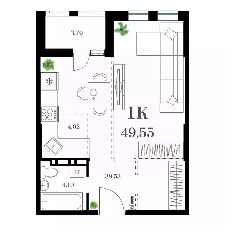 1-к кв. Приморский край, Владивосток ул. Леонова, 54 (49.55 м) - Фото 0