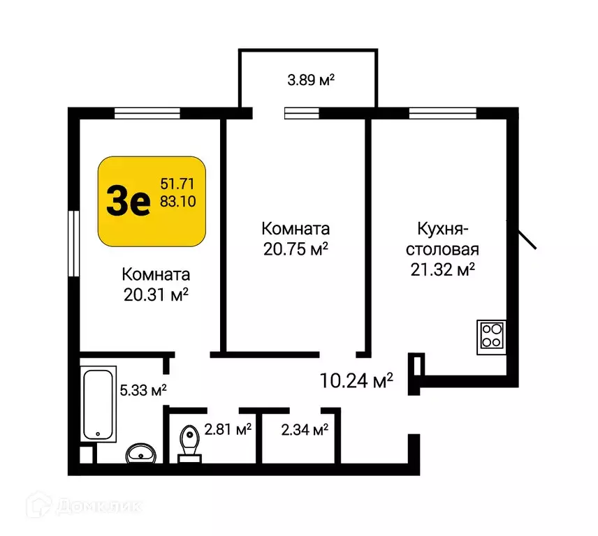 Продаётся 3-к квартира, 83.95 м - Фото 0