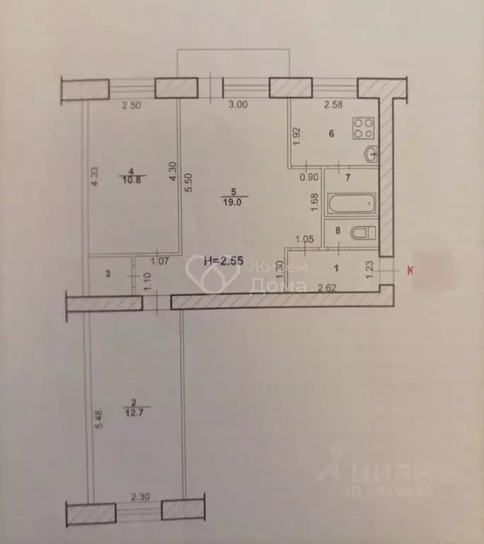 3-к кв. Волгоградская область, Волжский Коммунистическая ул., 2 (55.7 ... - Фото 2
