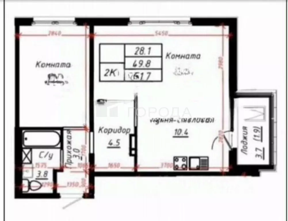 2-к кв. Алтайский край, Барнаул ул. Имени В.Т. Христенко, 15 (51.7 м) - Фото 1