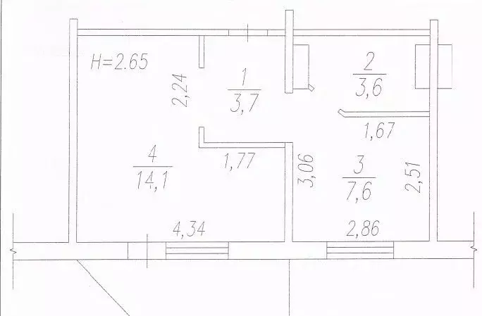 1-к кв. Кемеровская область, Междуреченск бул. Медиков, 10 (29.0 м) - Фото 2