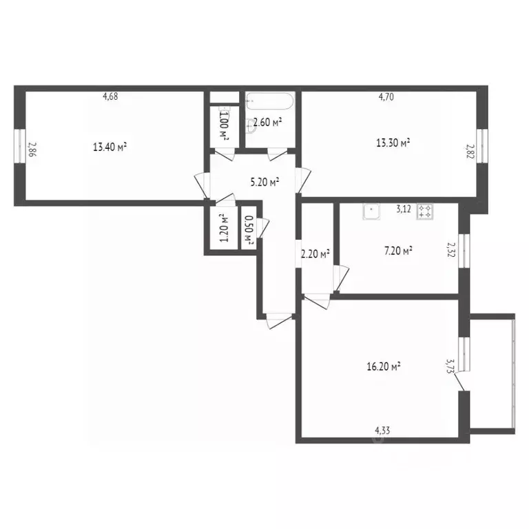 3-к кв. Бурятия, Улан-Удэ Ключевская ул., 25 (70.0 м) - Фото 2