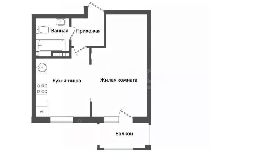 Студия Краснодарский край, Краснодар ул. Лиссабонская, 80к1 (31.8 м) - Фото 0