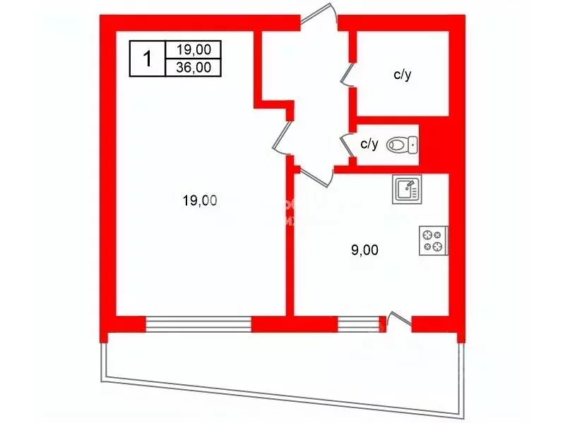 1-к кв. Санкт-Петербург Пулковское ш., 20к4 (36.0 м) - Фото 2
