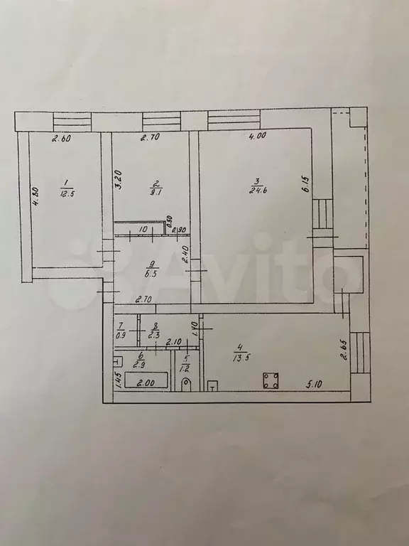 3-к. квартира, 74,4 м, 1/3 эт. - Фото 0