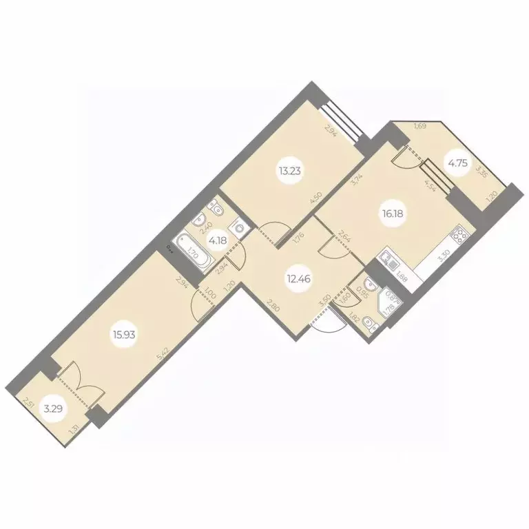 2-к кв. Санкт-Петербург ул. Маршала Захарова, 8 (69.08 м) - Фото 0