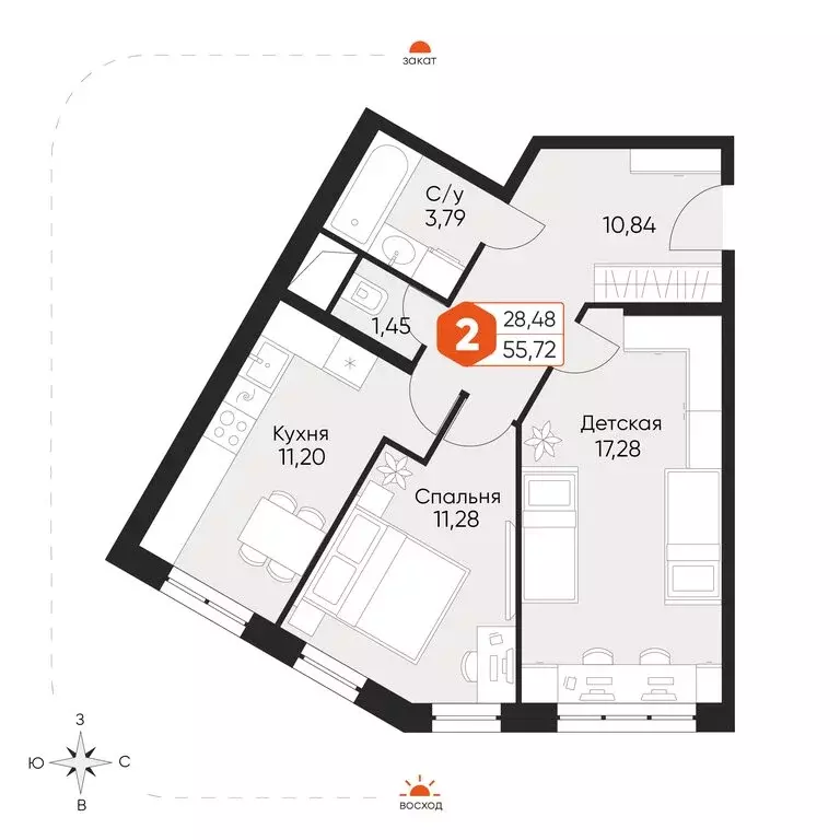 2-комнатная квартира: посёлок городского типа Некрасовский, Заводская ... - Фото 2