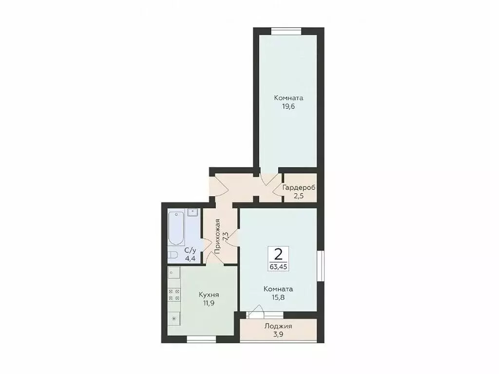 2-комнатная квартира: Самара, улица Победы, 14А (63.45 м) - Фото 0